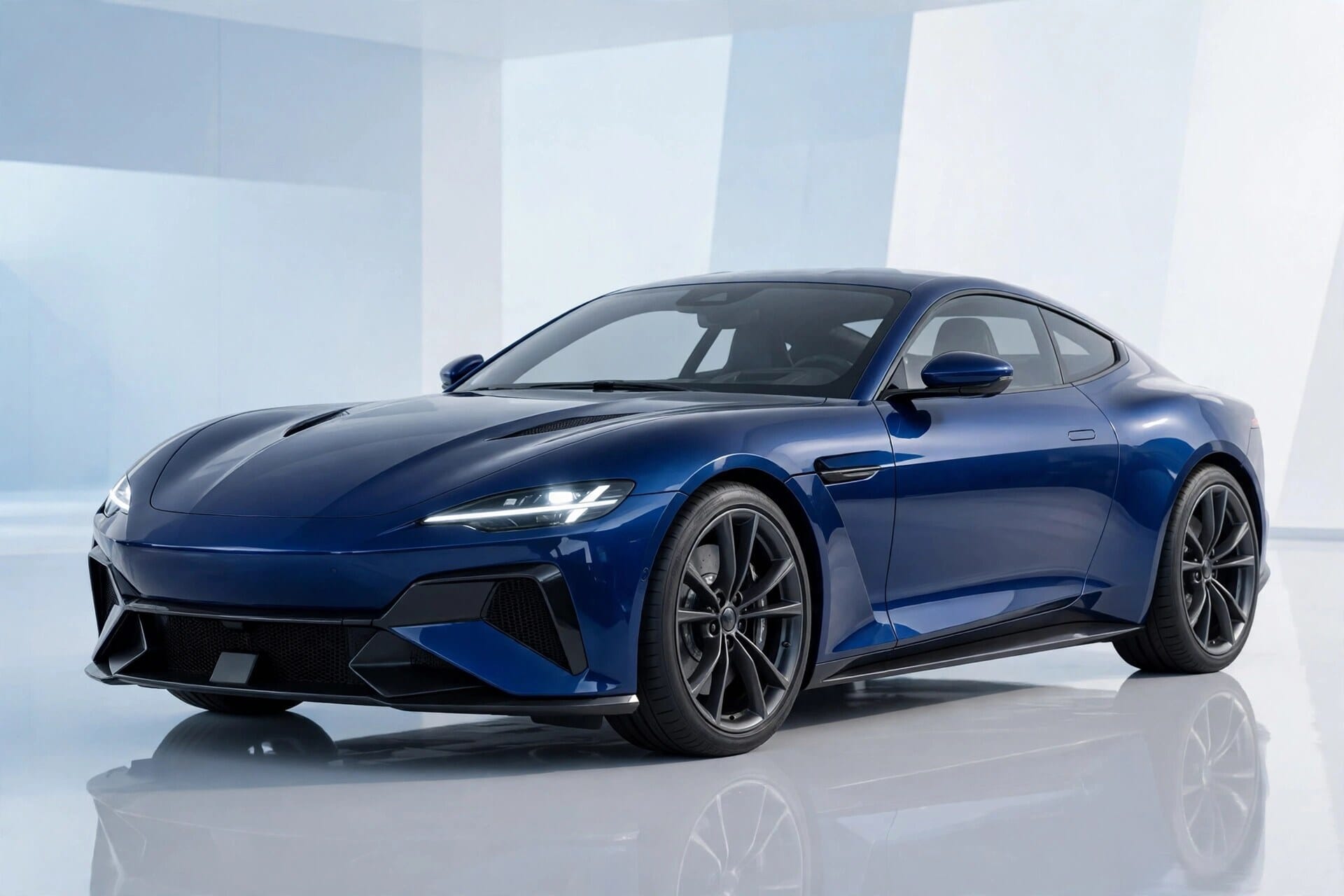 Blue sports coupe available in inventory